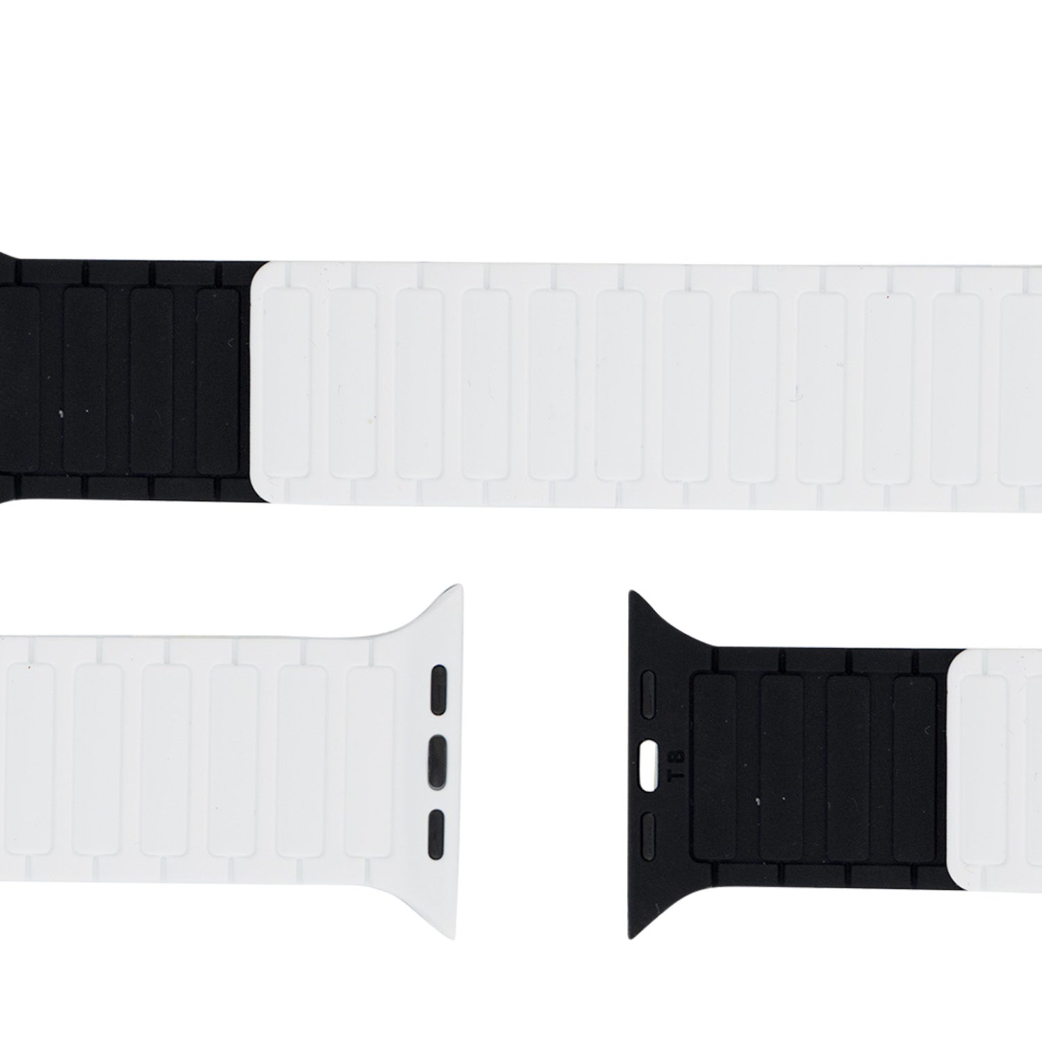 Apple Watch Magnetarmband aus Silikon Schwarz-Weiß