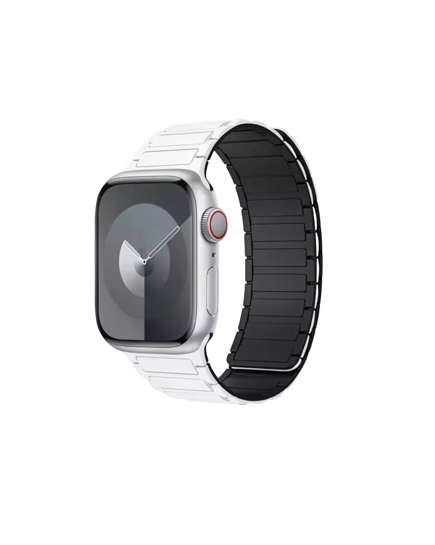Apple Watch Magnetarmband aus Silikon Schwarz-Weiß