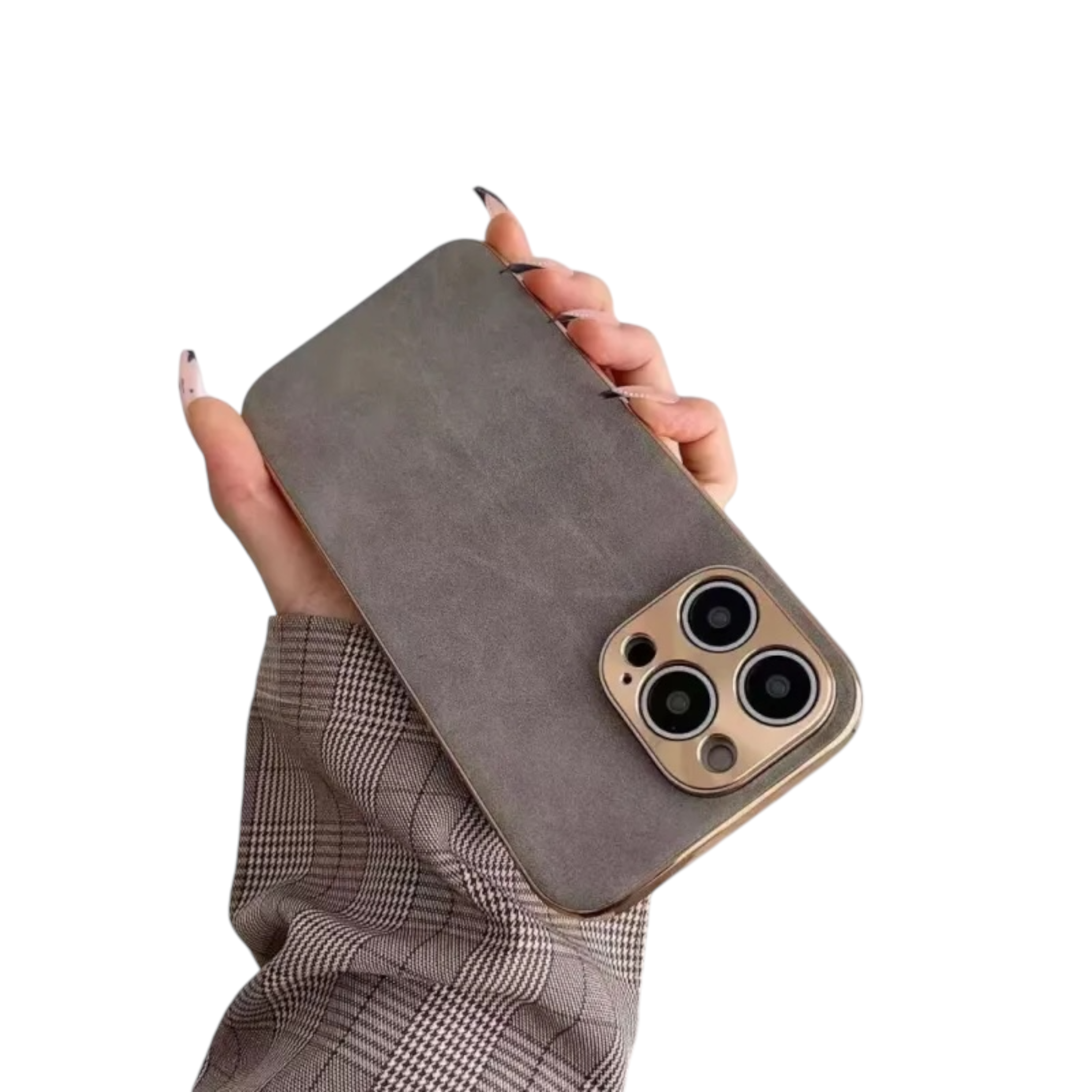 iPhone Hülle LuxShield aus Kunstleder in Grau